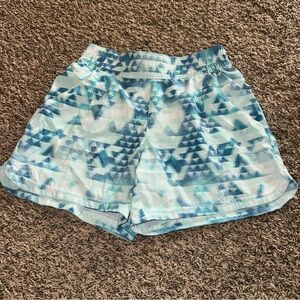 Columbia Women's Blue and White Athletic Shorts